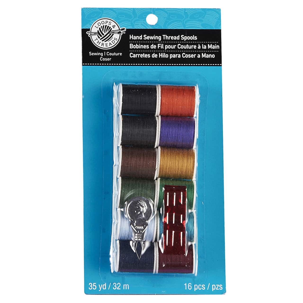 Loops & Threads™ Hand Sewing Thread Spools, Dark Colors